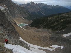 Geoff on the snowfield approach