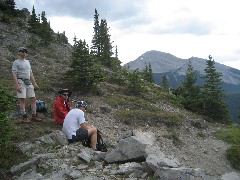 Taking a break on the ascent
