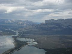 Looking across to Roche Miette up the Athabasca River valley